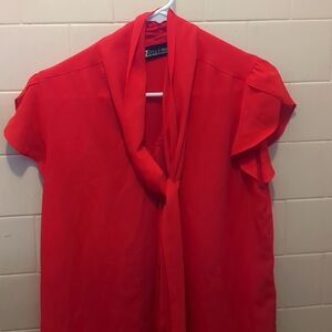 Red pepper blouse shortsleeve